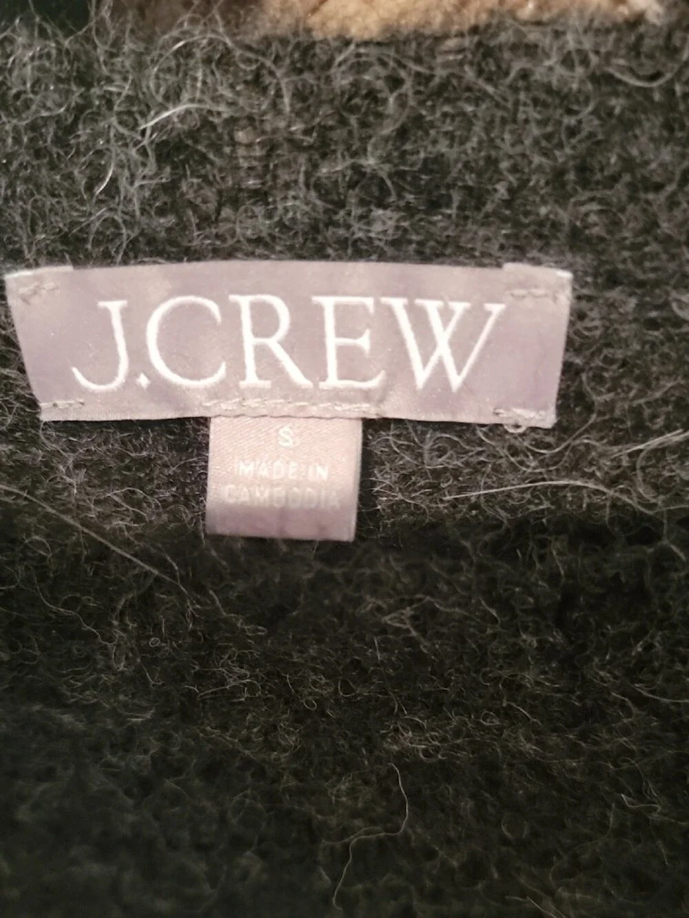 J. Crew Dark Gray Fuzzy Crewneck Sweater S.